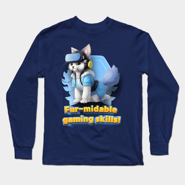 FURmidable Gaming Skills Long Sleeve T-Shirt by TastyVoxels